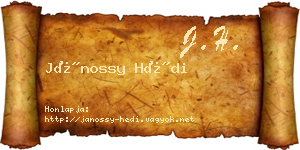 Jánossy Hédi névjegykártya